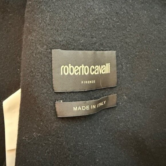 Roberto Cavalli Men's Blanket Stitched Colour-Block Wool Coat - Picture 7 of 10